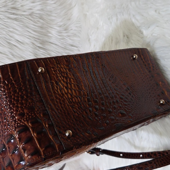 🤎🔹️Brahmin 🔹️Ashlee  Pecan Melbourne Genuine Leather Tote - Picture 9 of 11